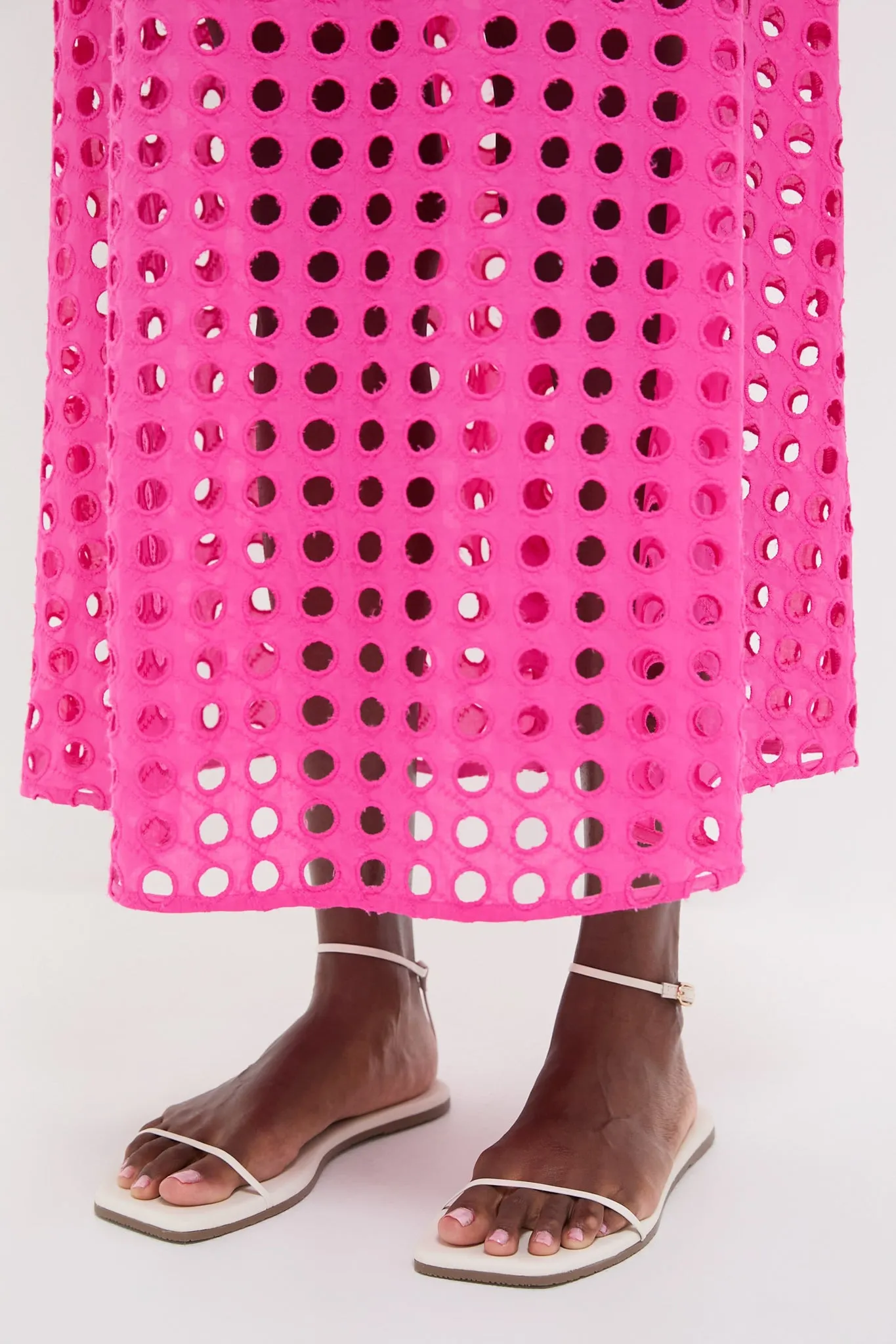 Hot Pink Cotton Eyelet Eve Skirt