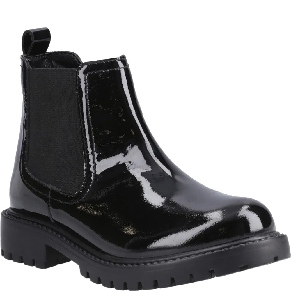 Hush Puppies Ariella Chelsea Patent Junior School Shoes