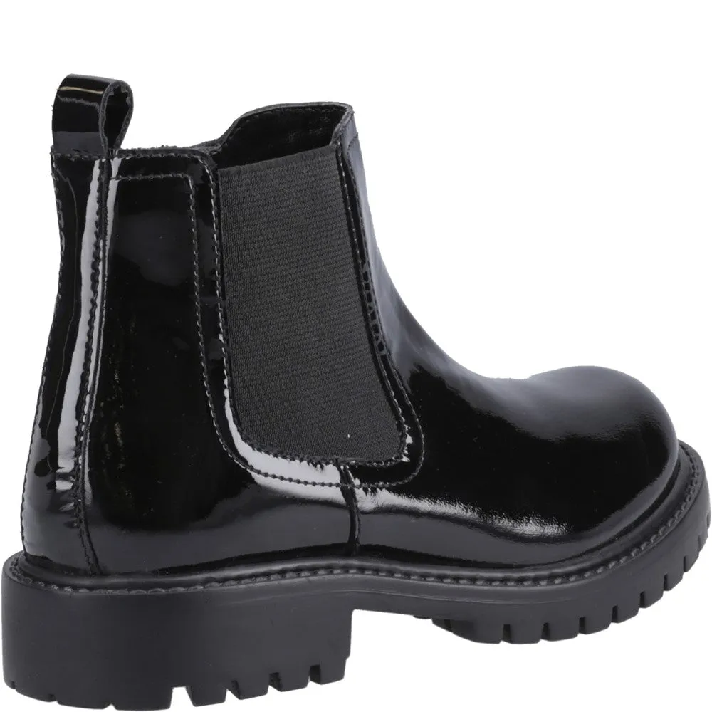 Hush Puppies Ariella Chelsea Patent Junior School Shoes