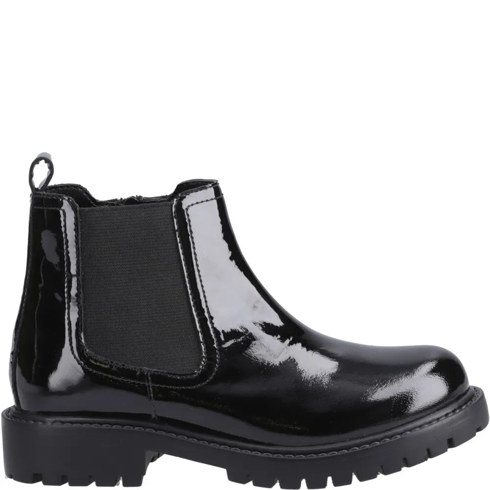 Hush Puppies Ariella Chelsea Patent Junior School Shoes