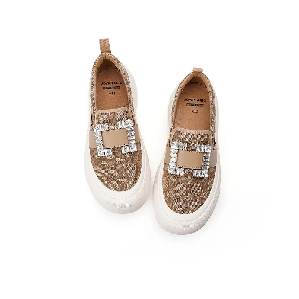 Joy & Mario Women’s Slip-on Fabric Platform Loafers