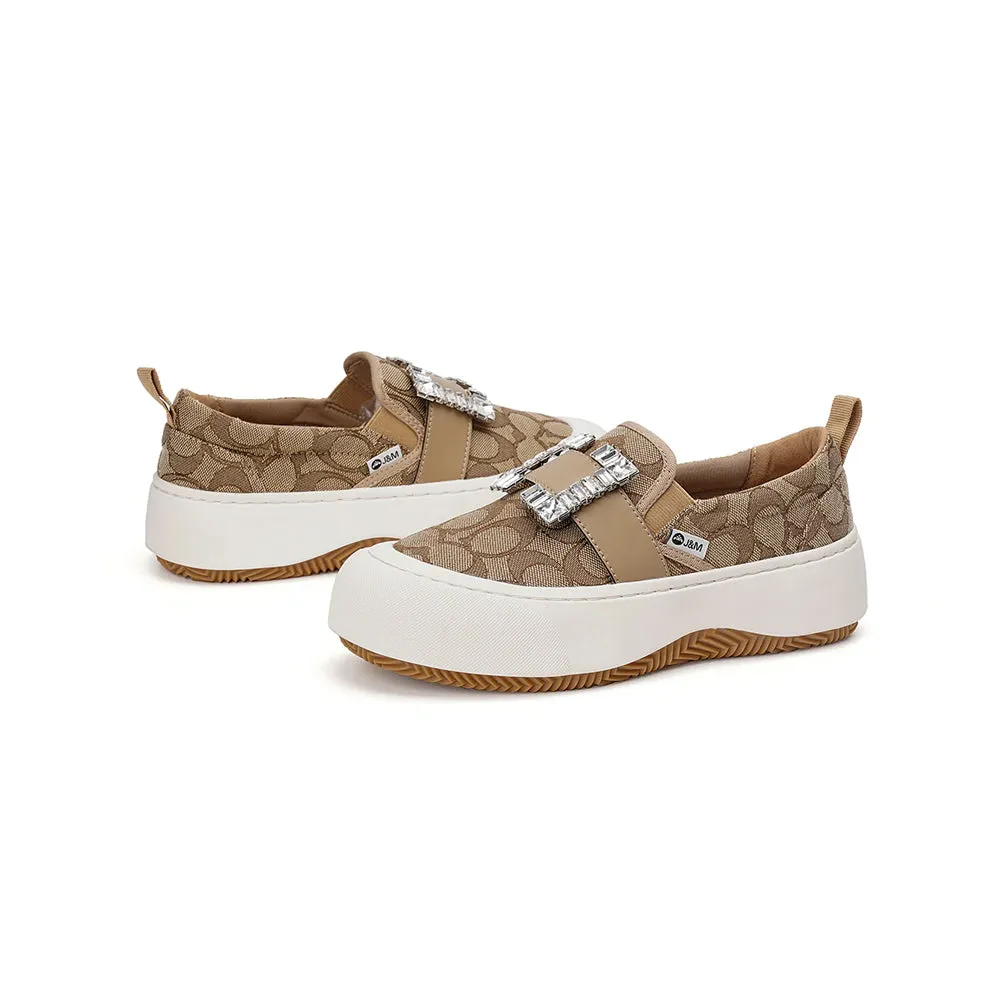 Joy & Mario Women’s Slip-on Fabric Platform Loafers
