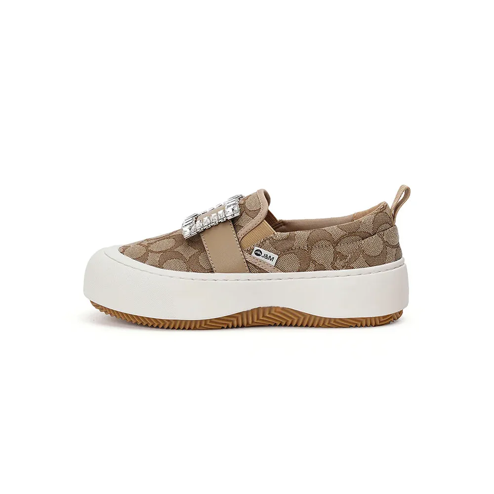 Joy & Mario Women’s Slip-on Fabric Platform Loafers