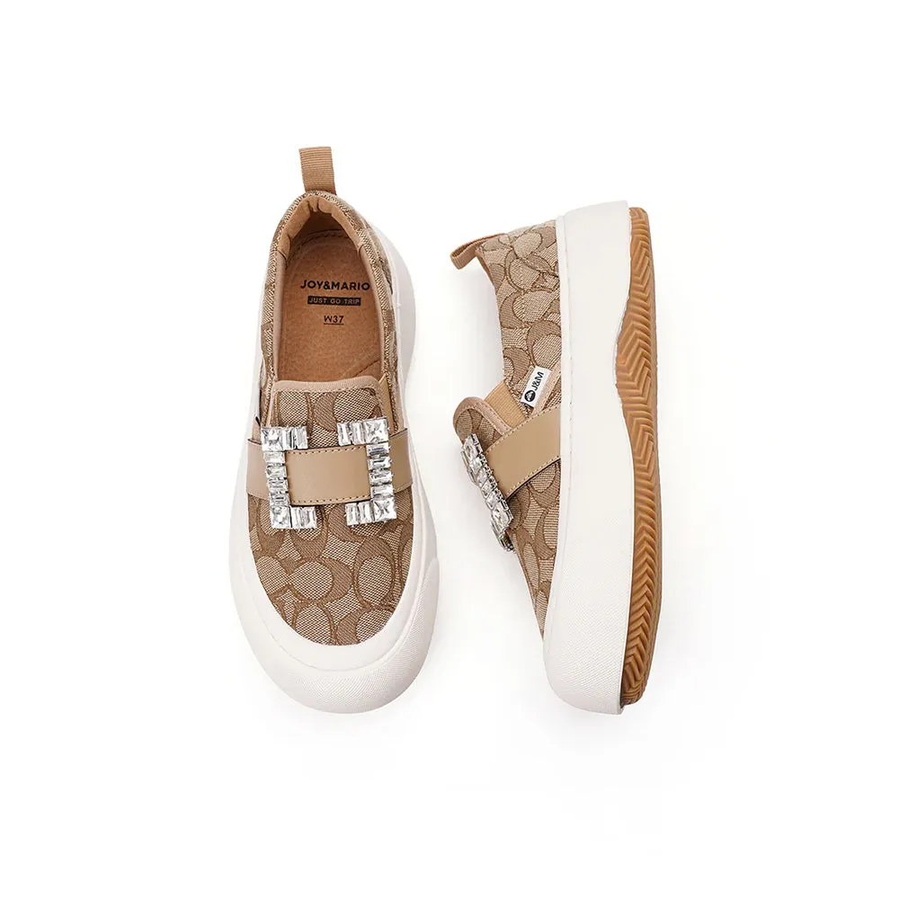 Joy & Mario Women’s Slip-on Fabric Platform Loafers