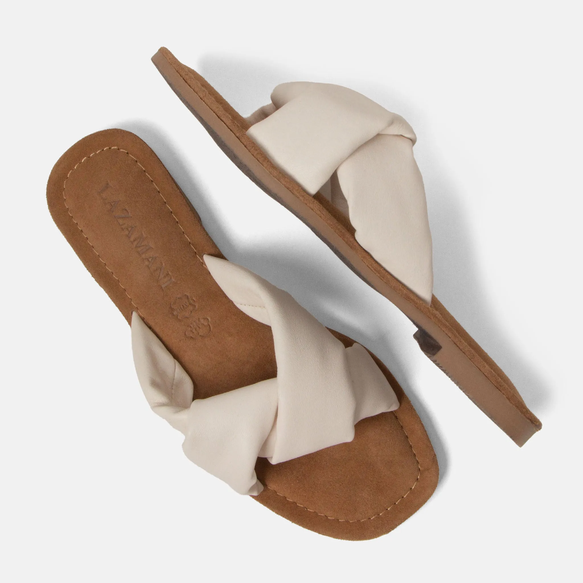 Kai Leren Dames Slippers White