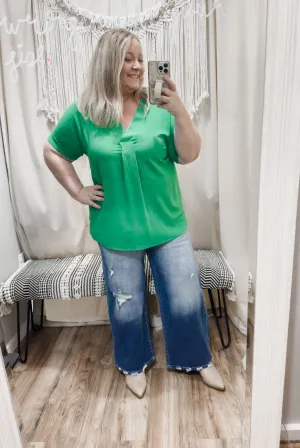 Katie Crossover V-neck Top