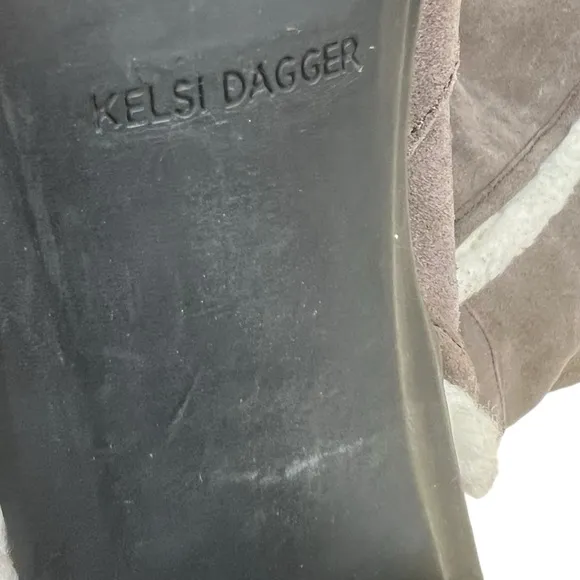 Kelsi Dagger Roselle platform brown suede/faux fur over the knee boots in sz7.5