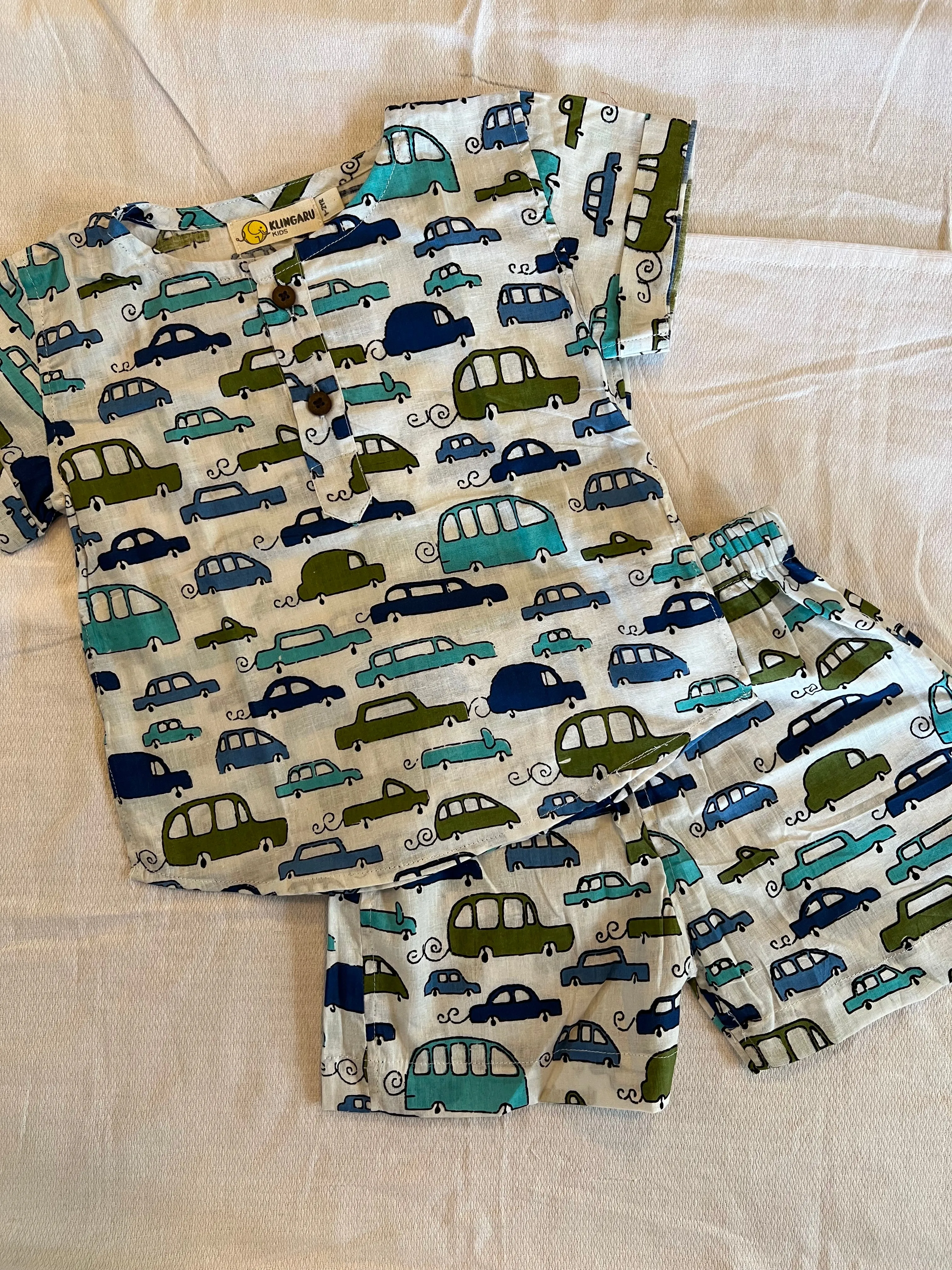 Klingaru Summer Short Set  - Blue Cars