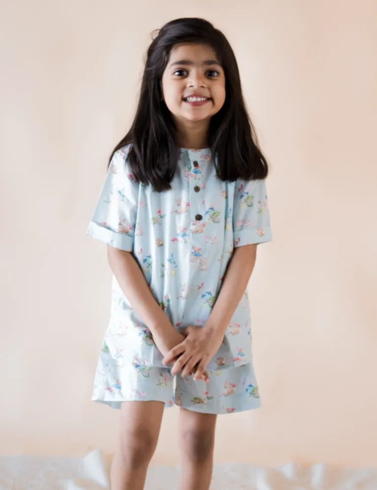 Klingaru Summer Short Set -  Blue Deer ( Last Pieces )  size-1-2 Yrs