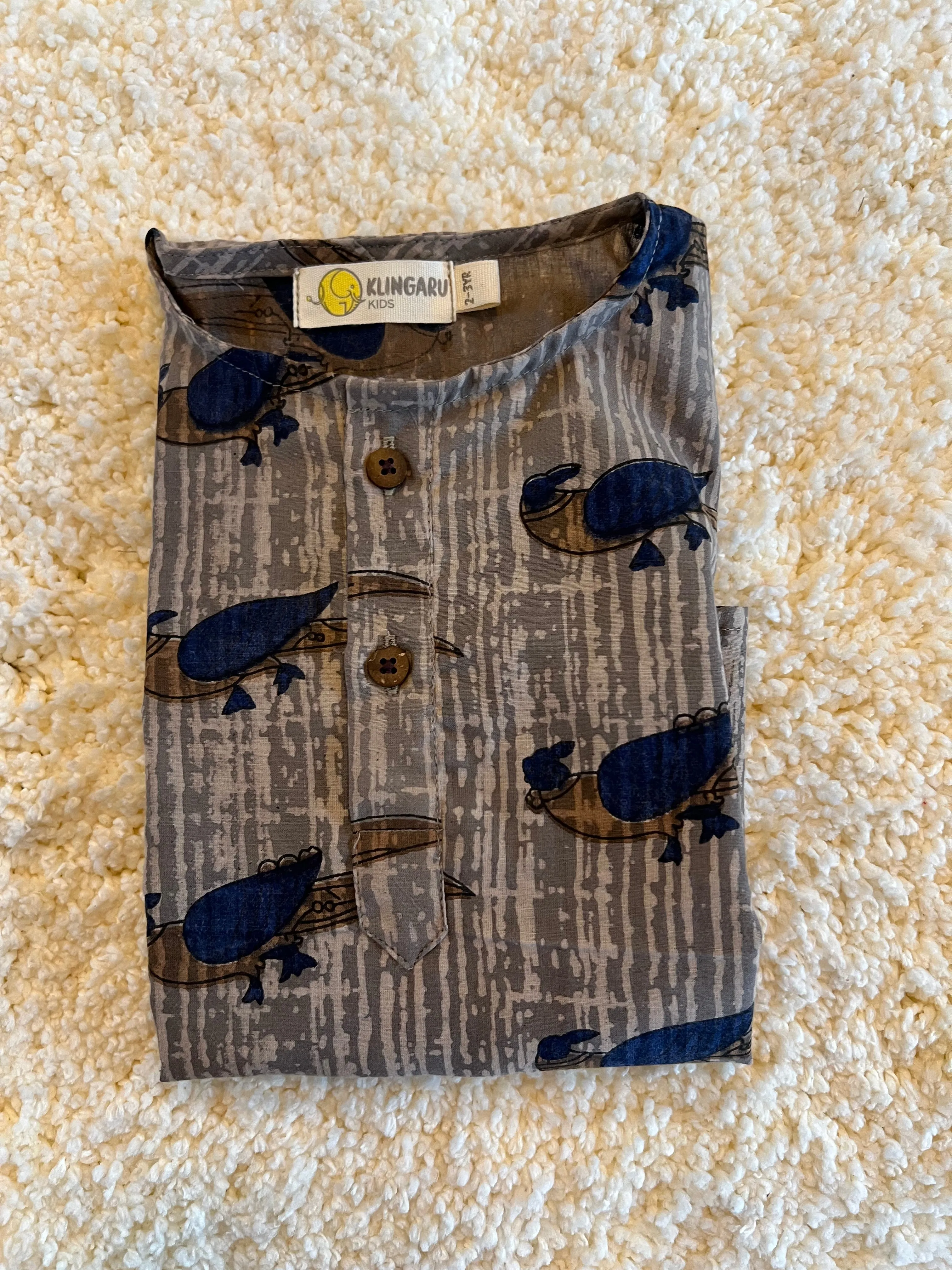 Klingaru Summer Short Set - Grey Chidiya