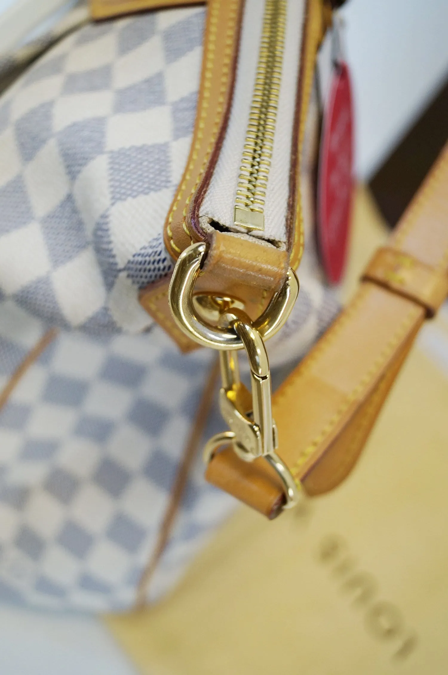 LOUIS VUITTON Damier Azur Siracusa GM Shoulder Handbag