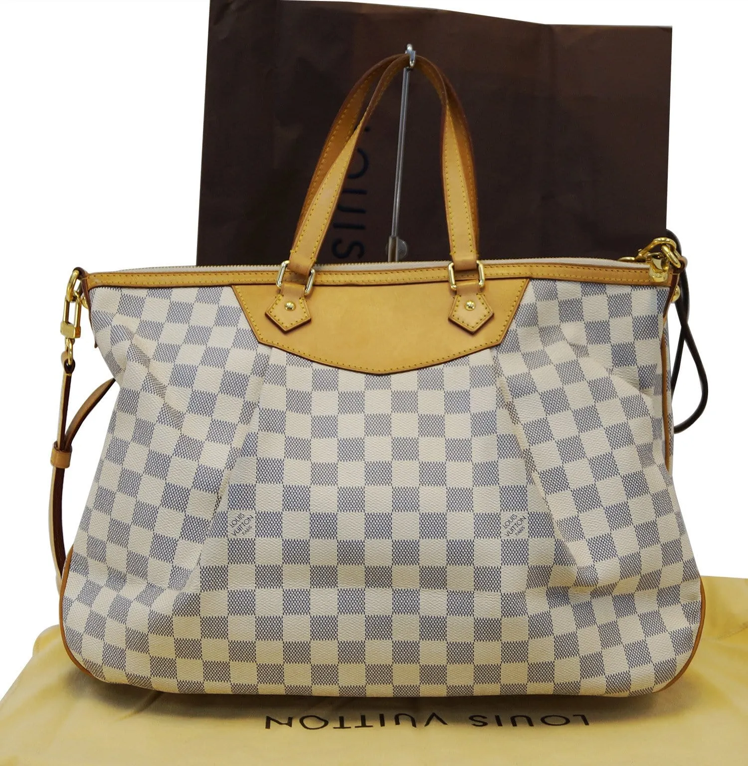 LOUIS VUITTON Damier Azur Siracusa GM Shoulder Handbag