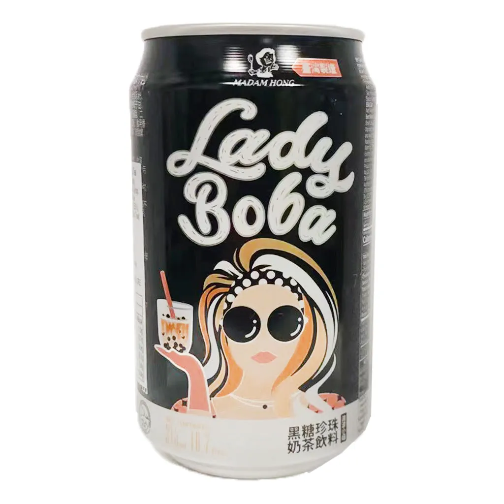 Madam Hong Lady Boba Brown Sugar Bubble Tea 315ml ~ 洪大媽波波小妞 黑糖珍珠奶茶 315ml