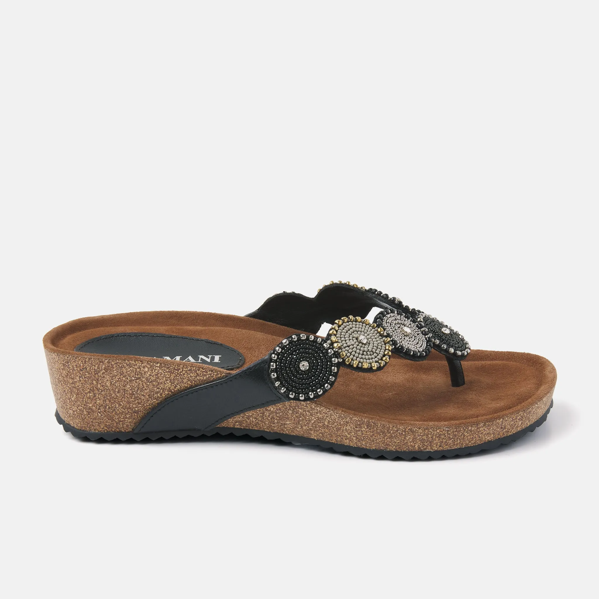 Mara Dames Slippers Leer Black