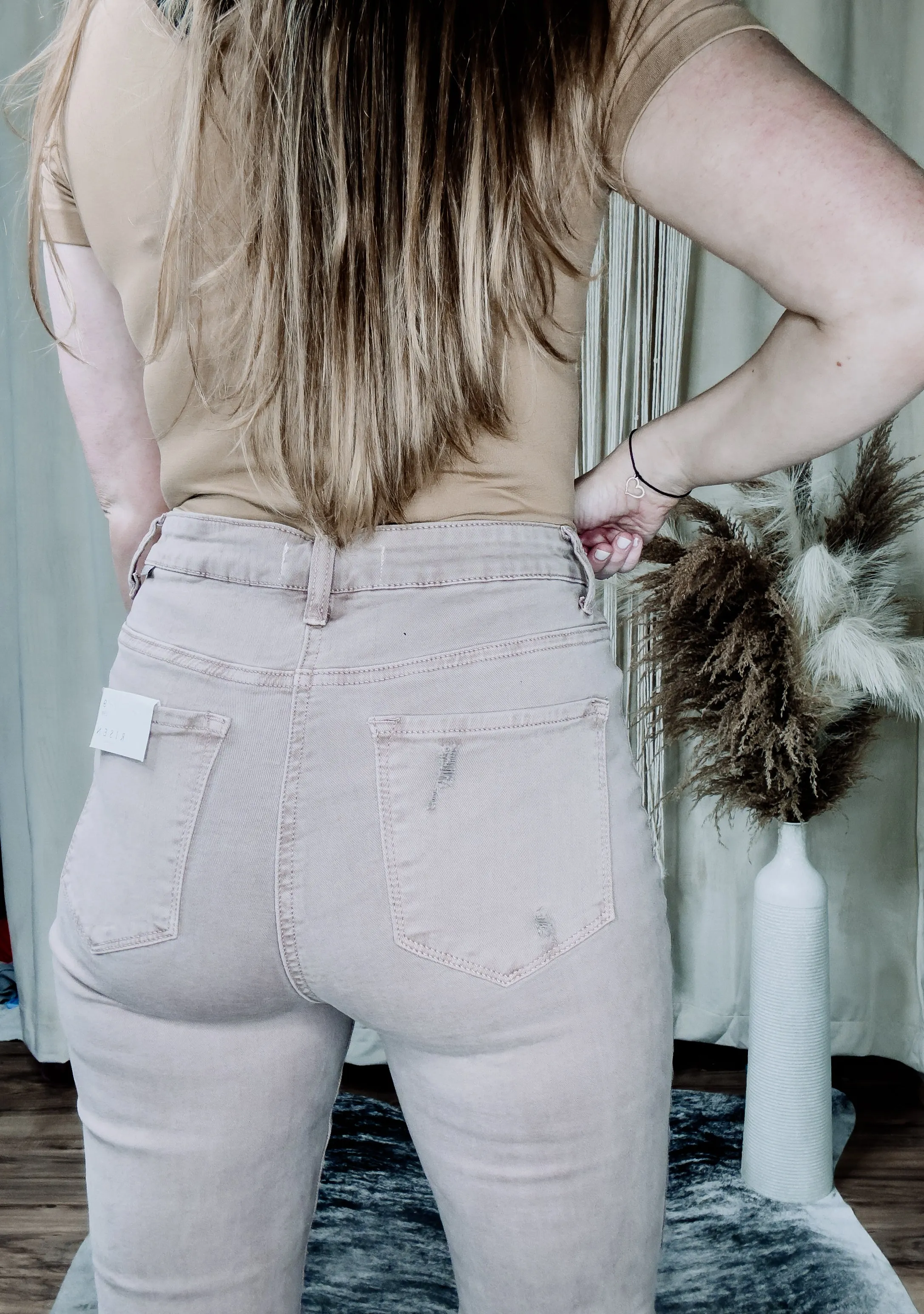 Mauve Tummy Control Crop Jean