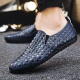 Men’s Breathable Vegan Leather Loafers with Pattern | Eco-Friendly Materials for Everyday Wear