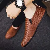 Men’s Breathable Vegan Leather Loafers with Pattern | Eco-Friendly Materials for Everyday Wear