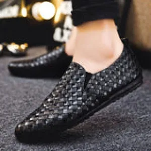 Men’s Breathable Vegan Leather Loafers with Pattern | Eco-Friendly Materials for Everyday Wear