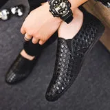 Men’s Breathable Vegan Leather Loafers with Pattern | Eco-Friendly Materials for Everyday Wear