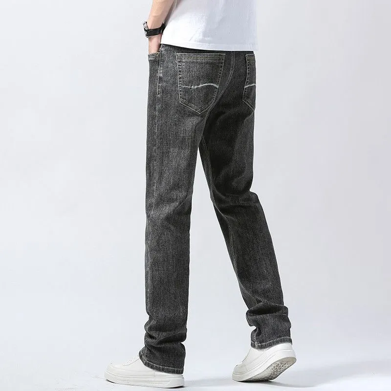 Men's Ice Silk Light Blue Loose Fit Jeans