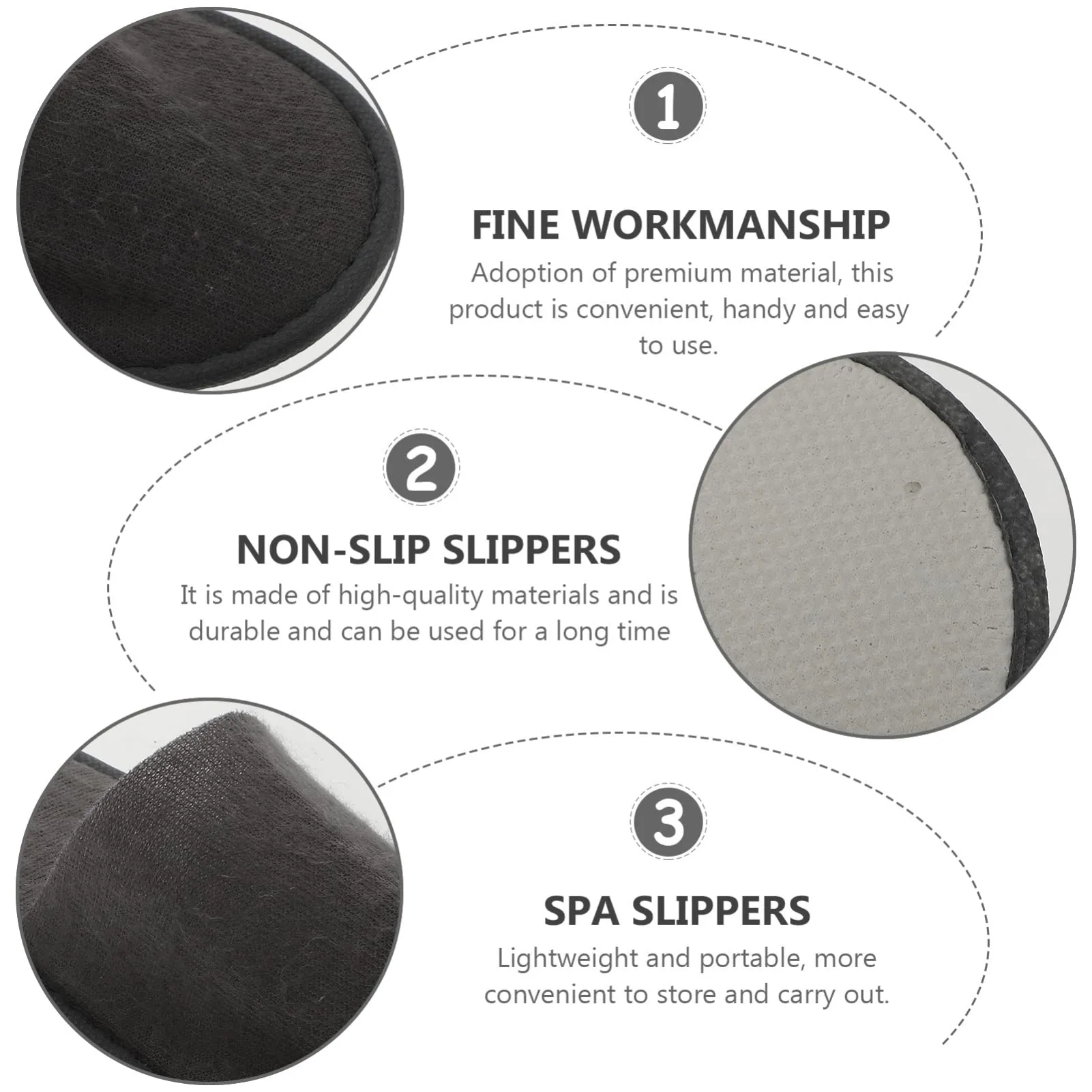 Milisten Shower Shoes 20Pcs Disposable Slippers Travel Slippers Cotton Closed Toe Slippers Washable Slippers Folding Spa Slippers For Guests Hotels Office (Light Grey) Disposable House Slippers