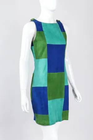 Mod Patchwork Suede Dress