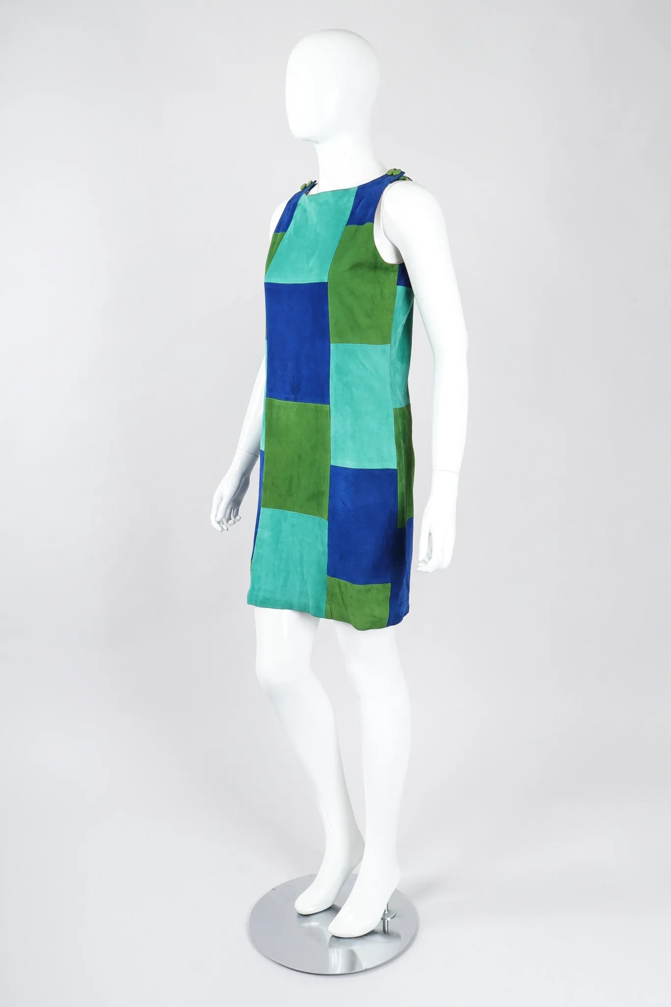 Mod Patchwork Suede Dress