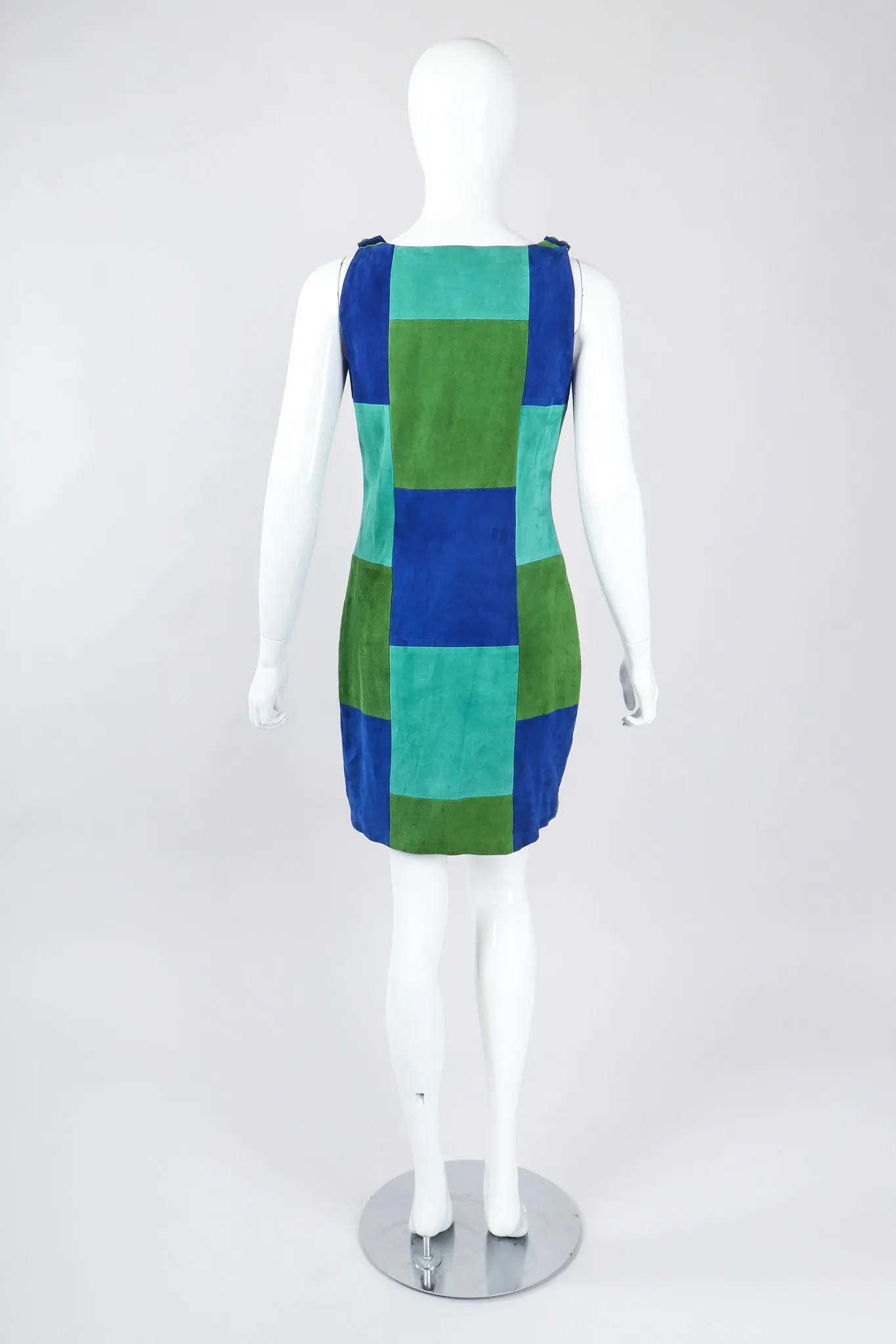 Mod Patchwork Suede Dress