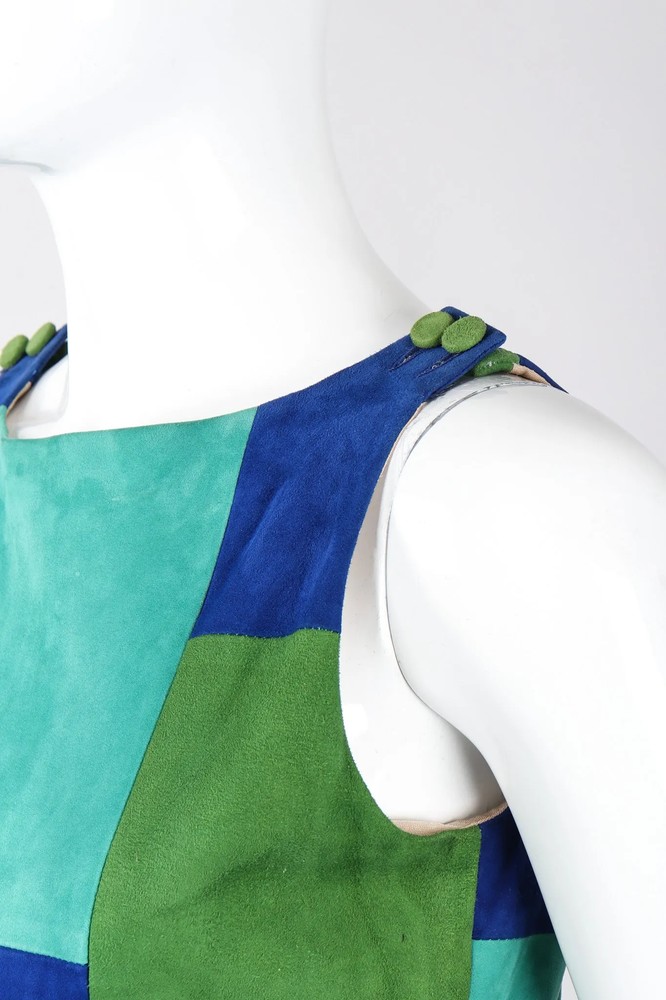 Mod Patchwork Suede Dress