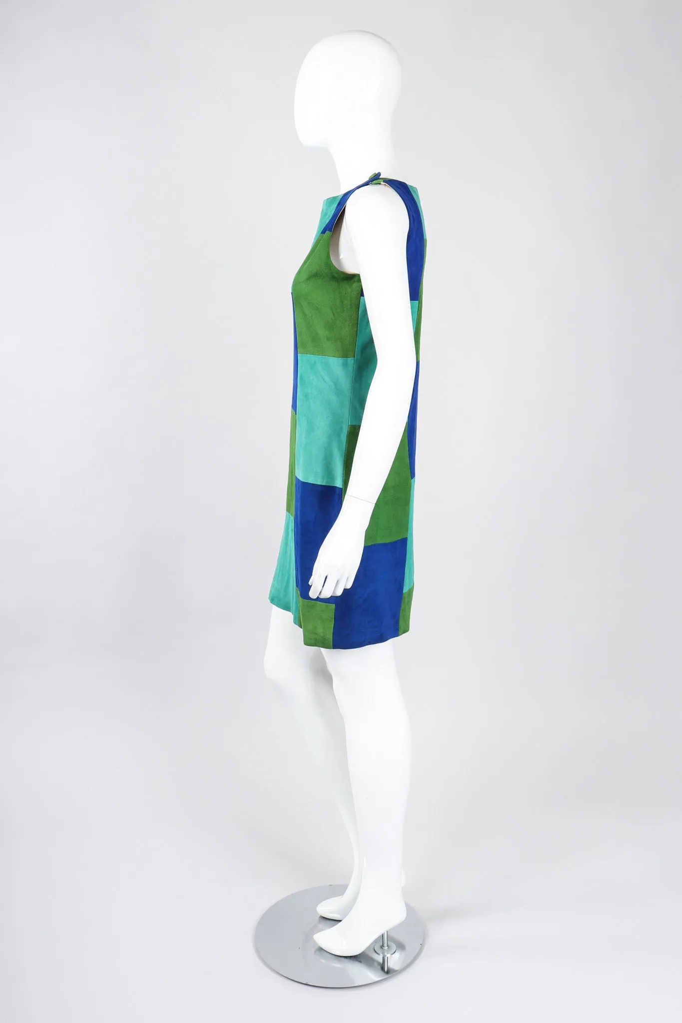 Mod Patchwork Suede Dress
