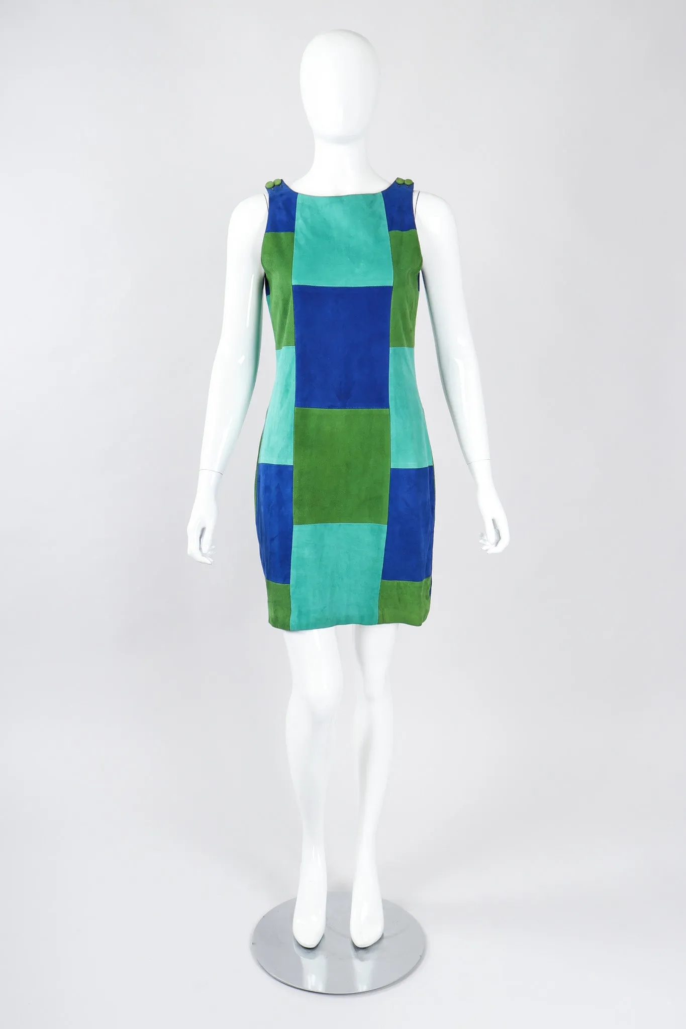 Mod Patchwork Suede Dress