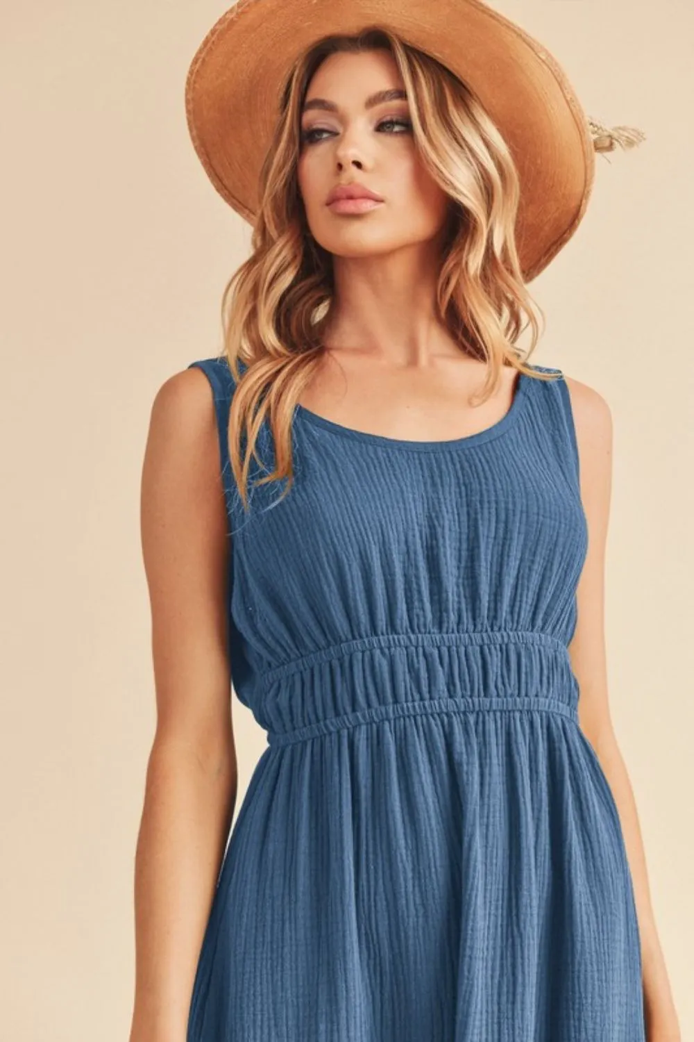 New Summer Side Slit Round Neck Sleeveless Tank Dress For Women – Casual, Comfortable & Effortlessly Stylish for Warm Weather