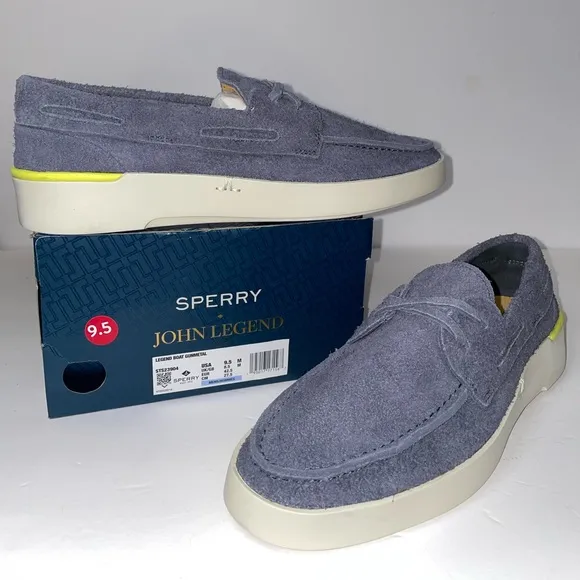 NWB Sperry X John Legend Signature Boat Shoe Gunmetal