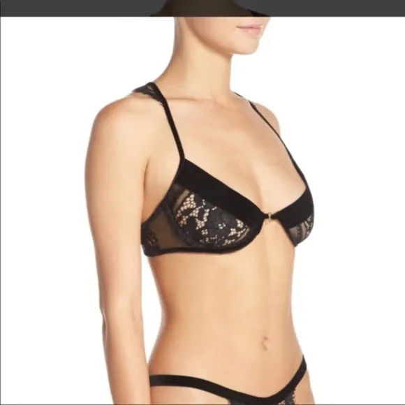 NWT - For Love and Lemons Black Lace Bra