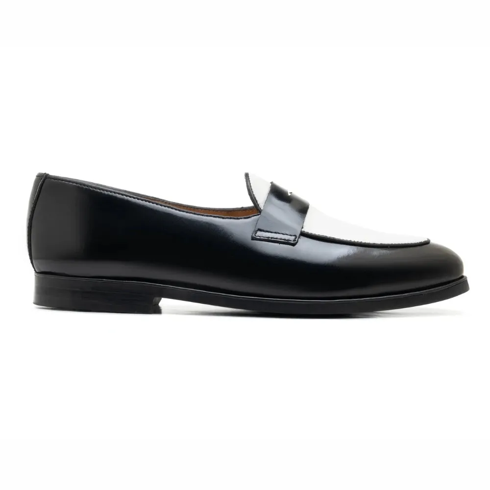 Pedro Gatsby Black White Formal Loafers | Handmade