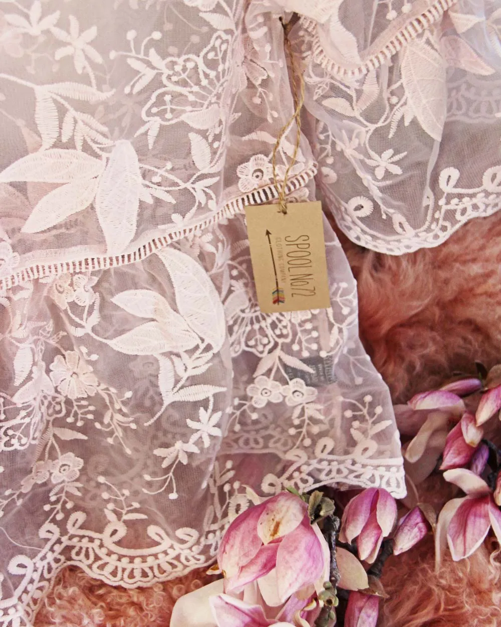 Pink Abalone Lace Top
