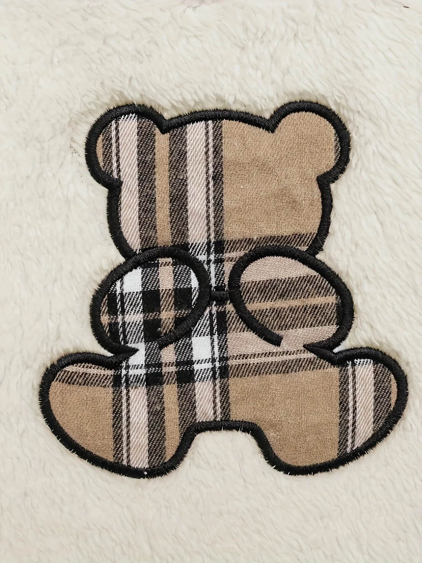 Plaid Bear Embroidered Girls Cozy TwoPiece Set