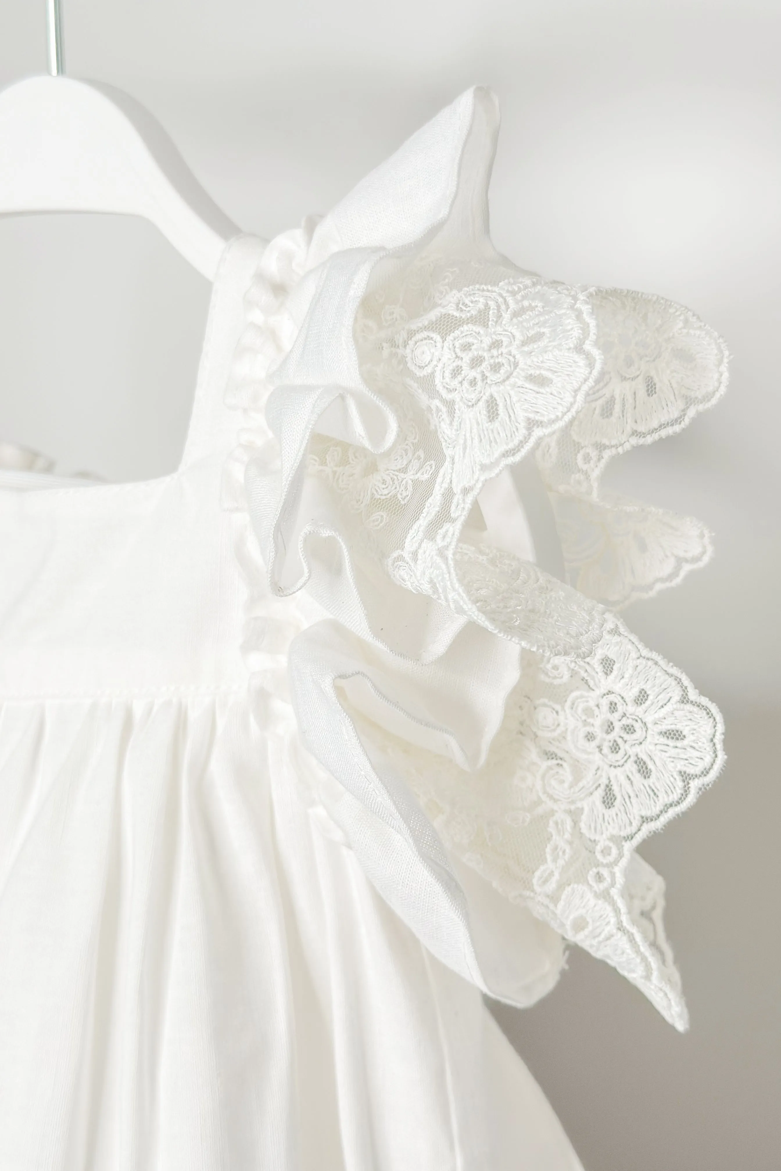 "Seraphina" Ivory Lace Sleeve Romper