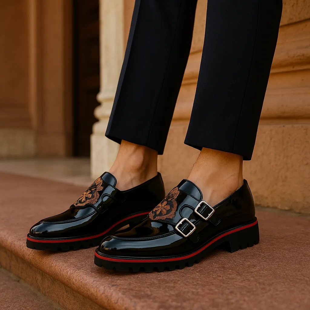 Randimo | Men Old Money Embroidered Artificial PU Leather Loafers