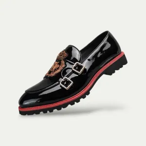 Randimo | Men Old Money Embroidered Artificial PU Leather Loafers