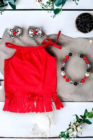 Red Fringe Top