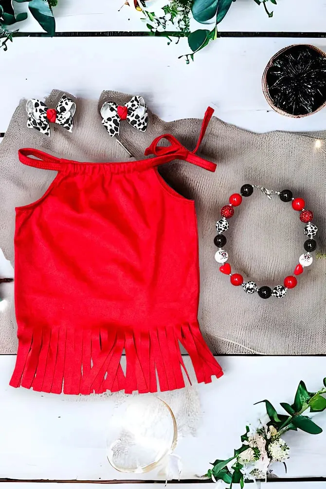Red Fringe Top