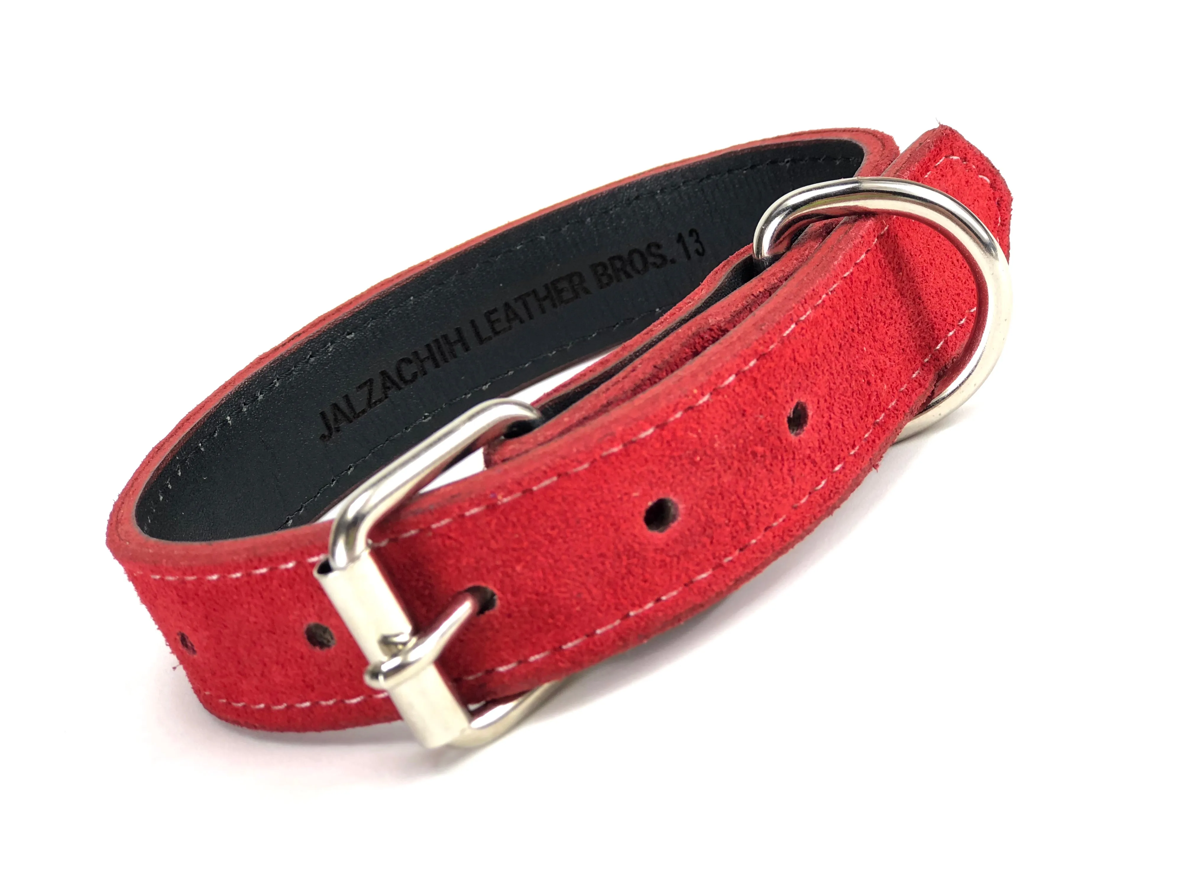 Red Suede Dog Collar  DC133