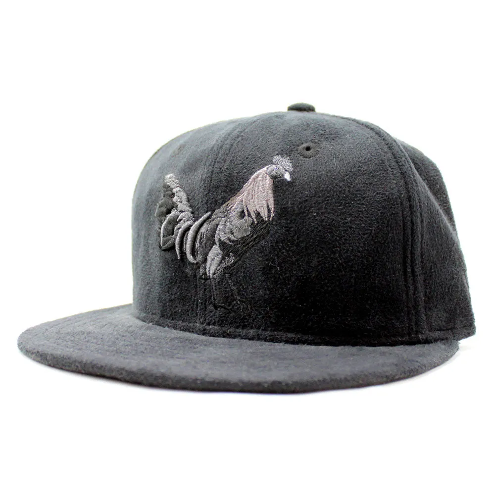 ROOSTER New Era 59Fifty Fitted Hat (Black Suede Black On Black)