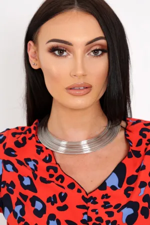 Silver Choker Layered Necklace - Haden
