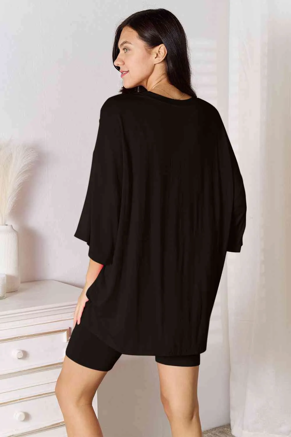 Soft Rayon Three-Quarter Sleeve Top and Shorts Set 5 Colors