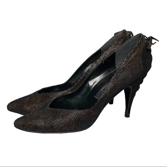 Stuart Weitzman | Suede 4” Heels Evening Wear Bow VTG 80’s