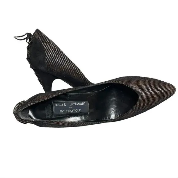 Stuart Weitzman | Suede 4” Heels Evening Wear Bow VTG 80’s