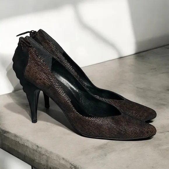 Stuart Weitzman | Suede 4” Heels Evening Wear Bow VTG 80’s