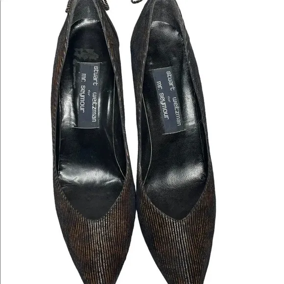 Stuart Weitzman | Suede 4” Heels Evening Wear Bow VTG 80’s